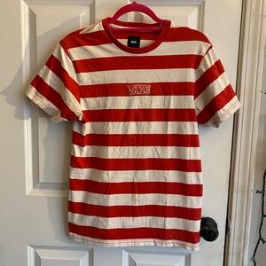 men’s striped Vans t shirt